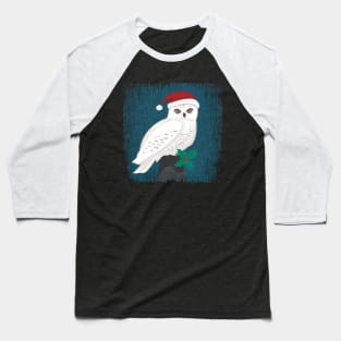 Santa Snowy Owl Baseball T-Shirt